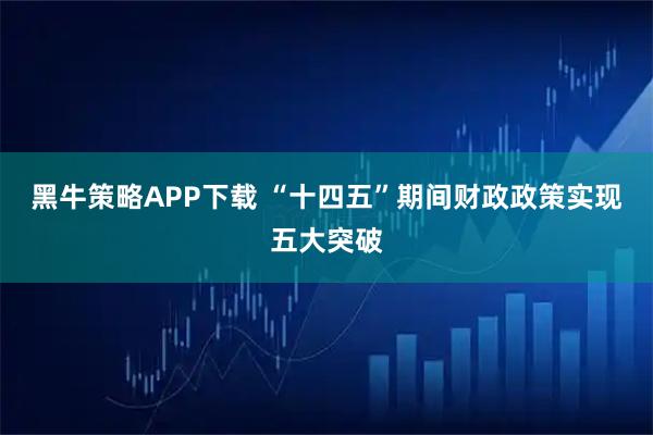 黑牛策略APP下载 “十四五”期间财政政策实现五大突破