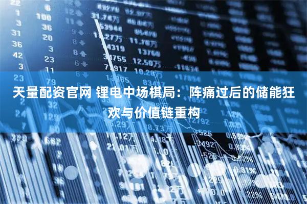 天量配资官网 锂电中场棋局：阵痛过后的储能狂欢与价值链重构